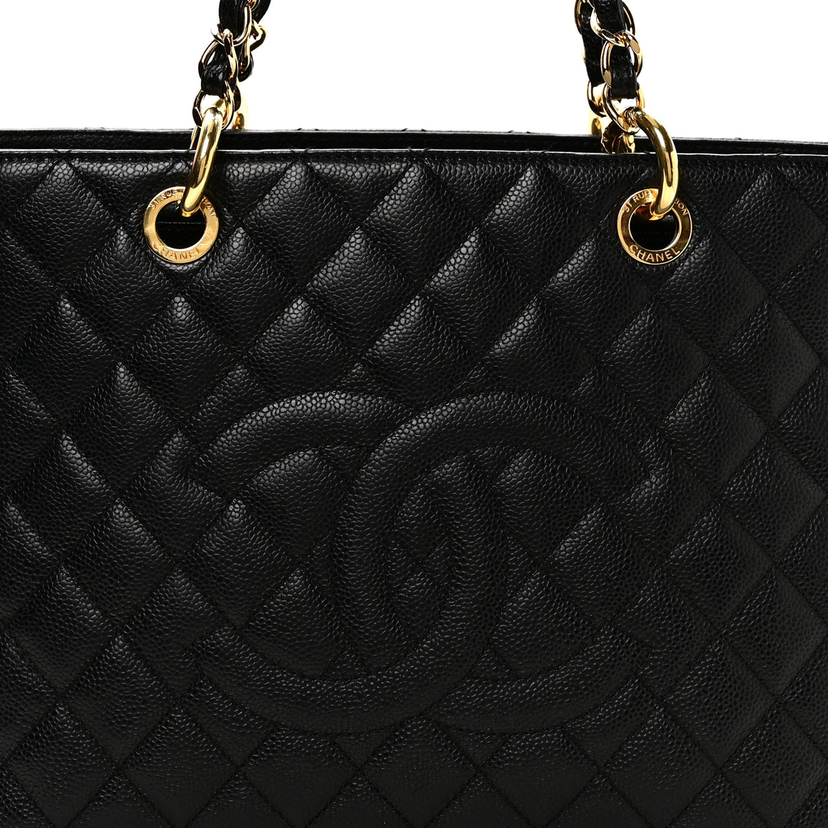 Caviar Quilted Grand Shopping Tote GST Black