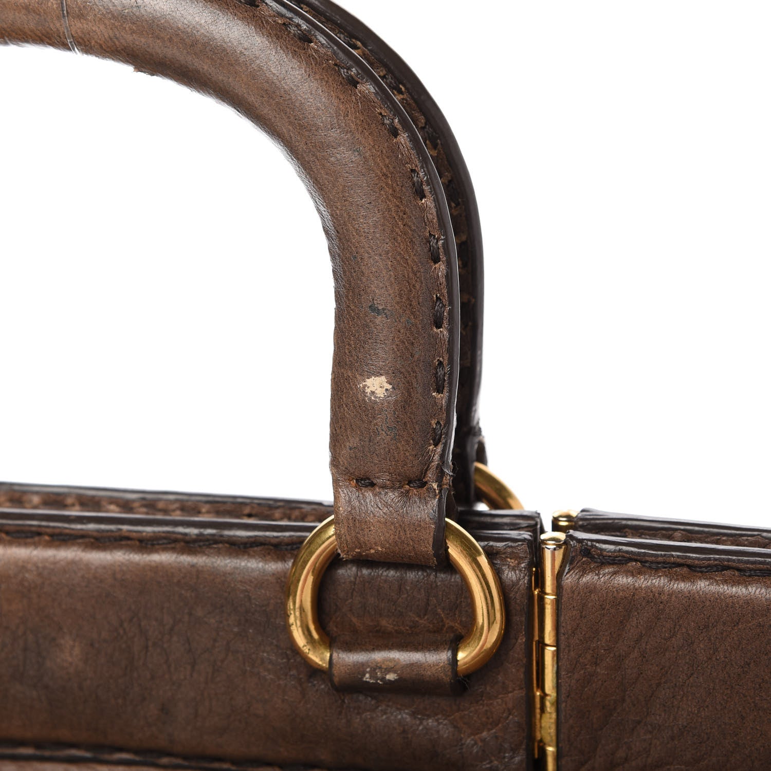 Prada Cervo Antik Top Handle Tote Brown 16 of 21