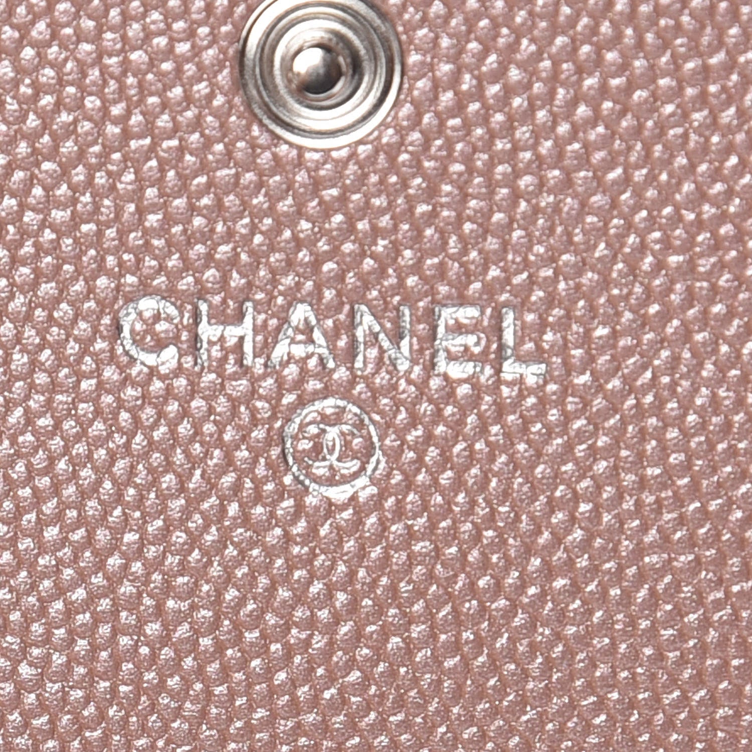 Chanel Metallic Caviar Chevron Quilted Vintage Mademoiselle Card Holder Pink 8 of 11