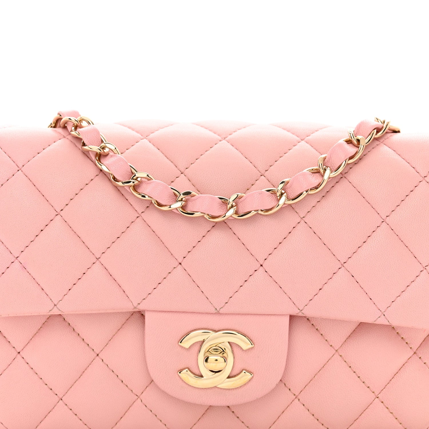 Chanel Lambskin Quilted Mini Rectangular Flap Pink 5 of 16