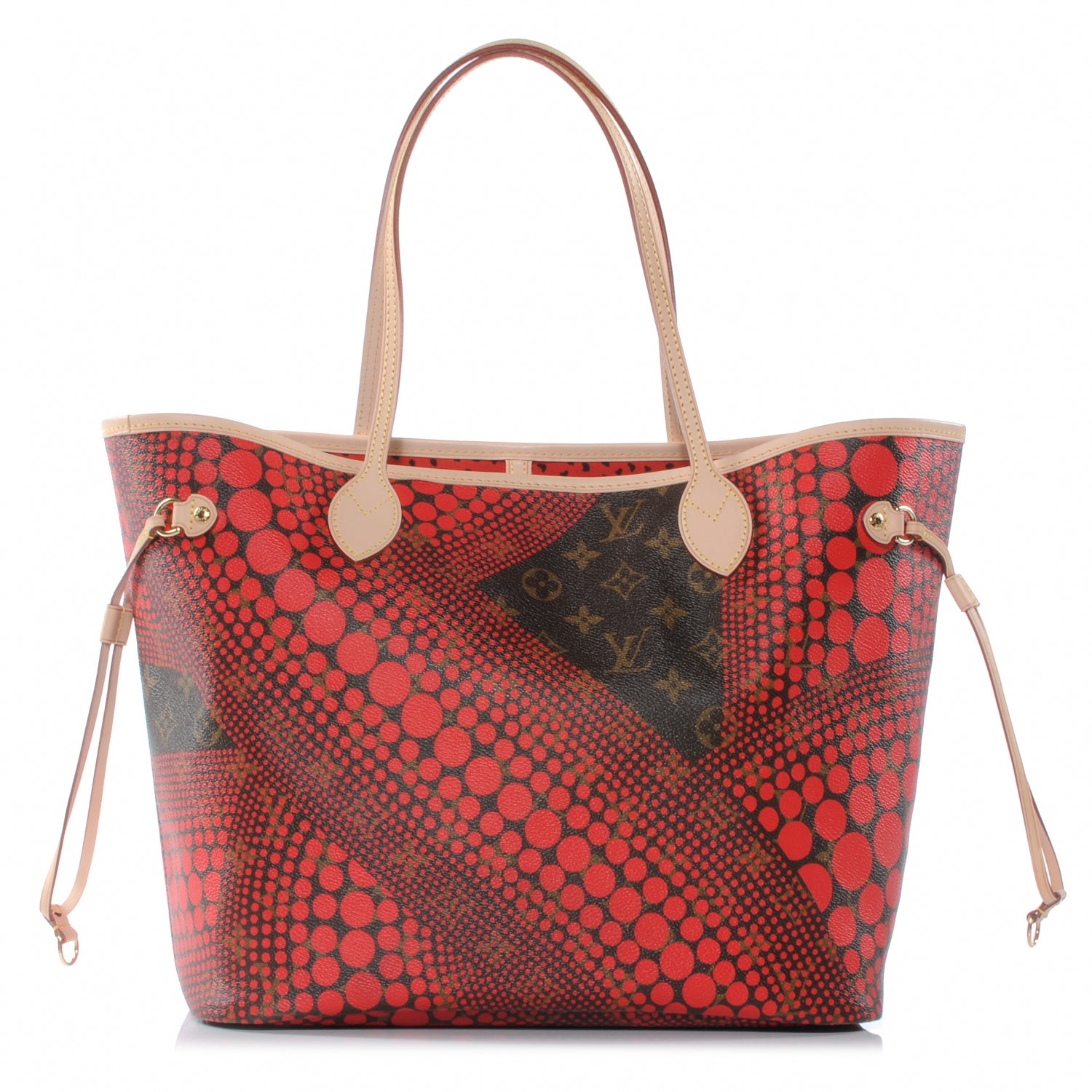 Louis Vuitton Monogram Kusama Waves Neverfull MM Red 1 of 8