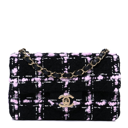 Chanel Tweed Quilted Mini Rectangular Flap Black Pink White 1 of 11