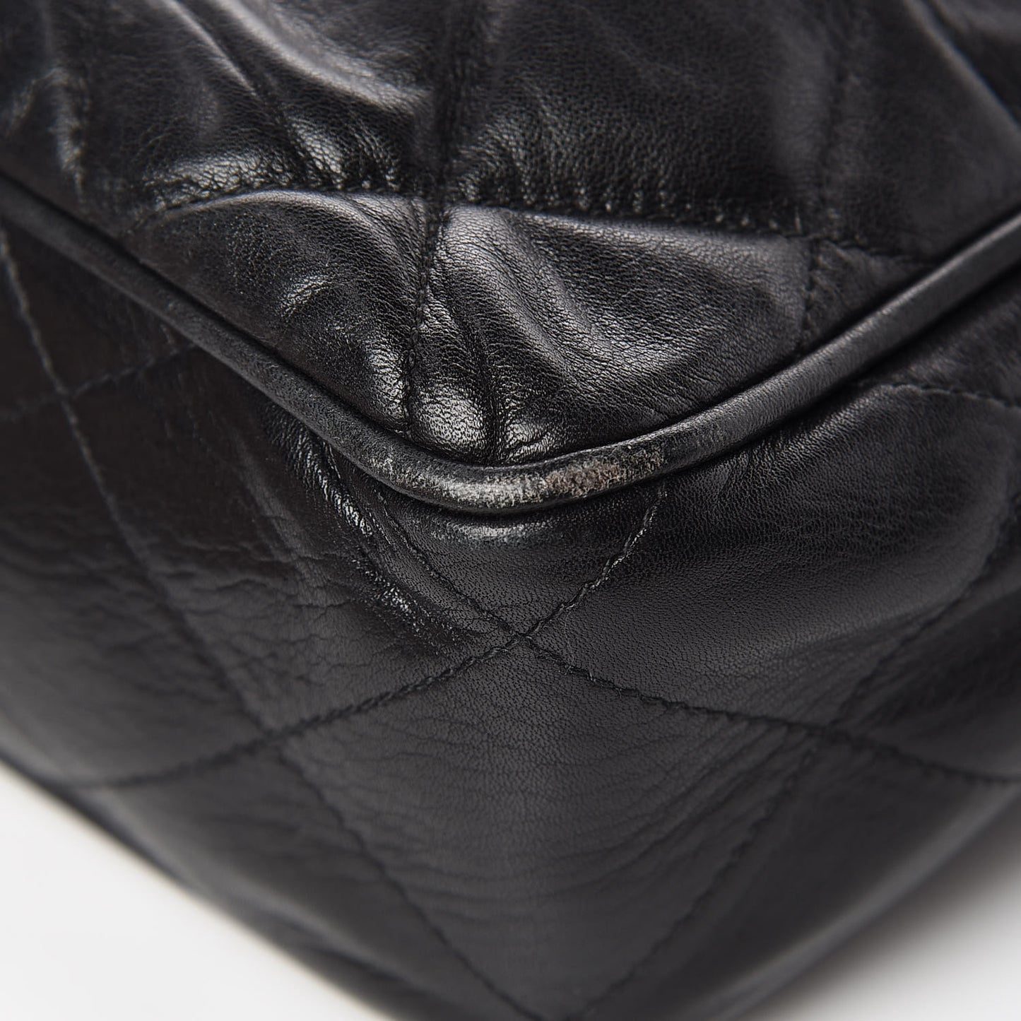 Lambskin Quilted Shoulder Bag Black