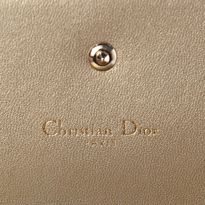 Christian Dior Metallic Calfskin Large Diorama Croisiere Chain Wallet Light Gold 6 of 10
