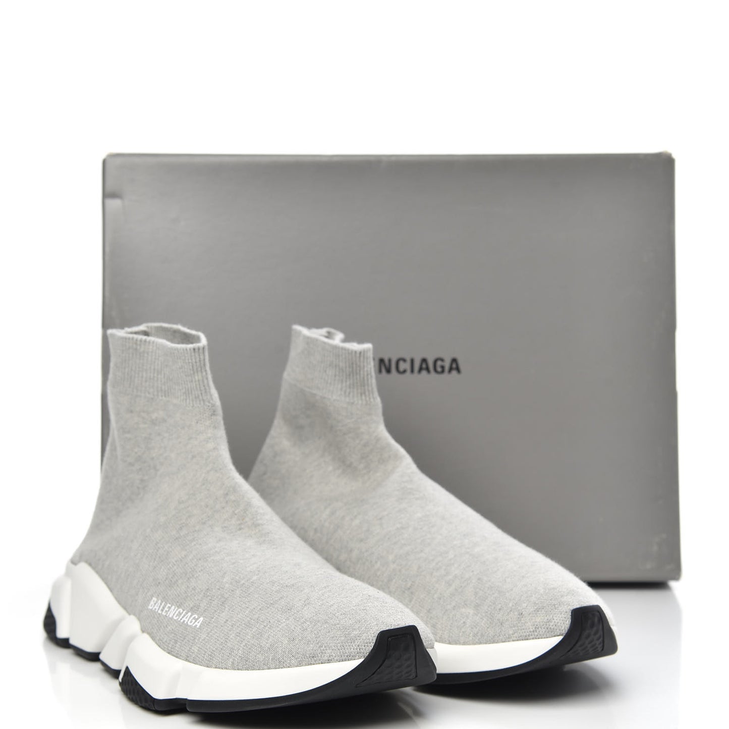 Sweatshirt Knit Bi-Color Sole Mens Speed Sneakers 45 Grey White Black