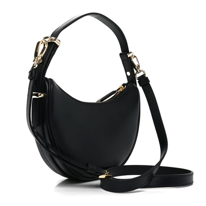 Prada Soft Calfskin Arque Shoulder Bag Black 3 of 10