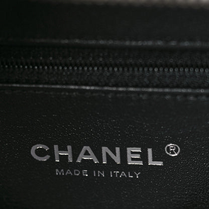 Chanel Metallic Caviar Quilted Medium CC Filigree Vanity Case Dark Silver 6 of 9