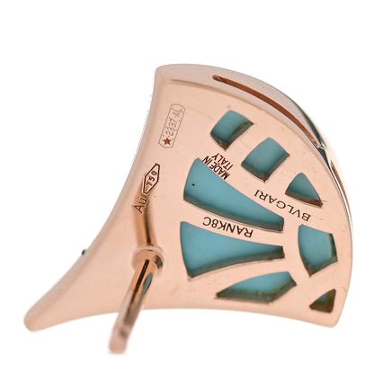 Bulgari 18K Rose Gold Diamond Turquoise Divas' Dream Stud Earrings 5 of 5