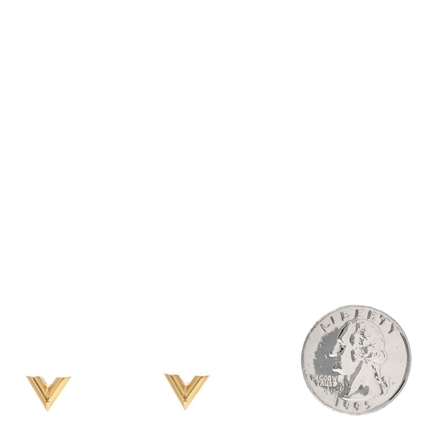 Brass Essential V Stud Earrings Gold