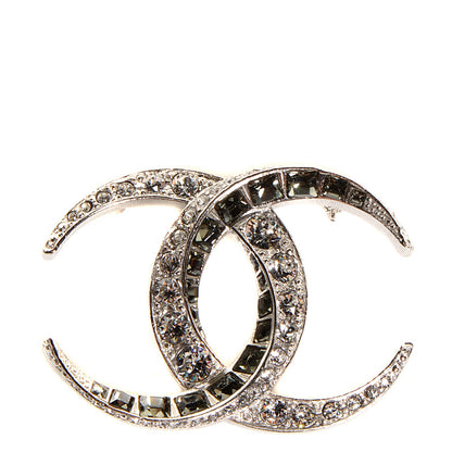 Chanel Baguette Crystal CC Brooch Silver 1 of 5