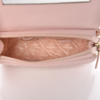 Chanel Lambskin Quilted Flap Cosmetic Case Light Pink 5 of 13