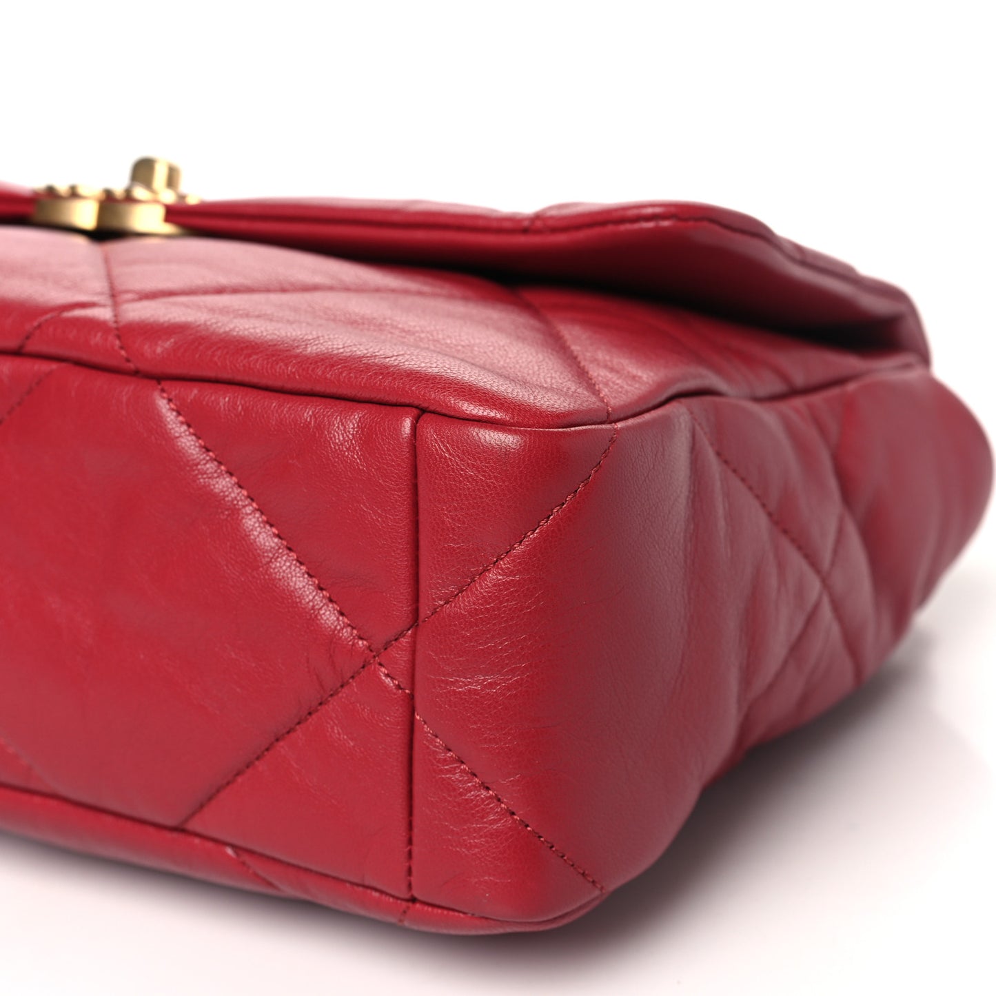Goatskin Quilted Large Chanel 19 Flap Red