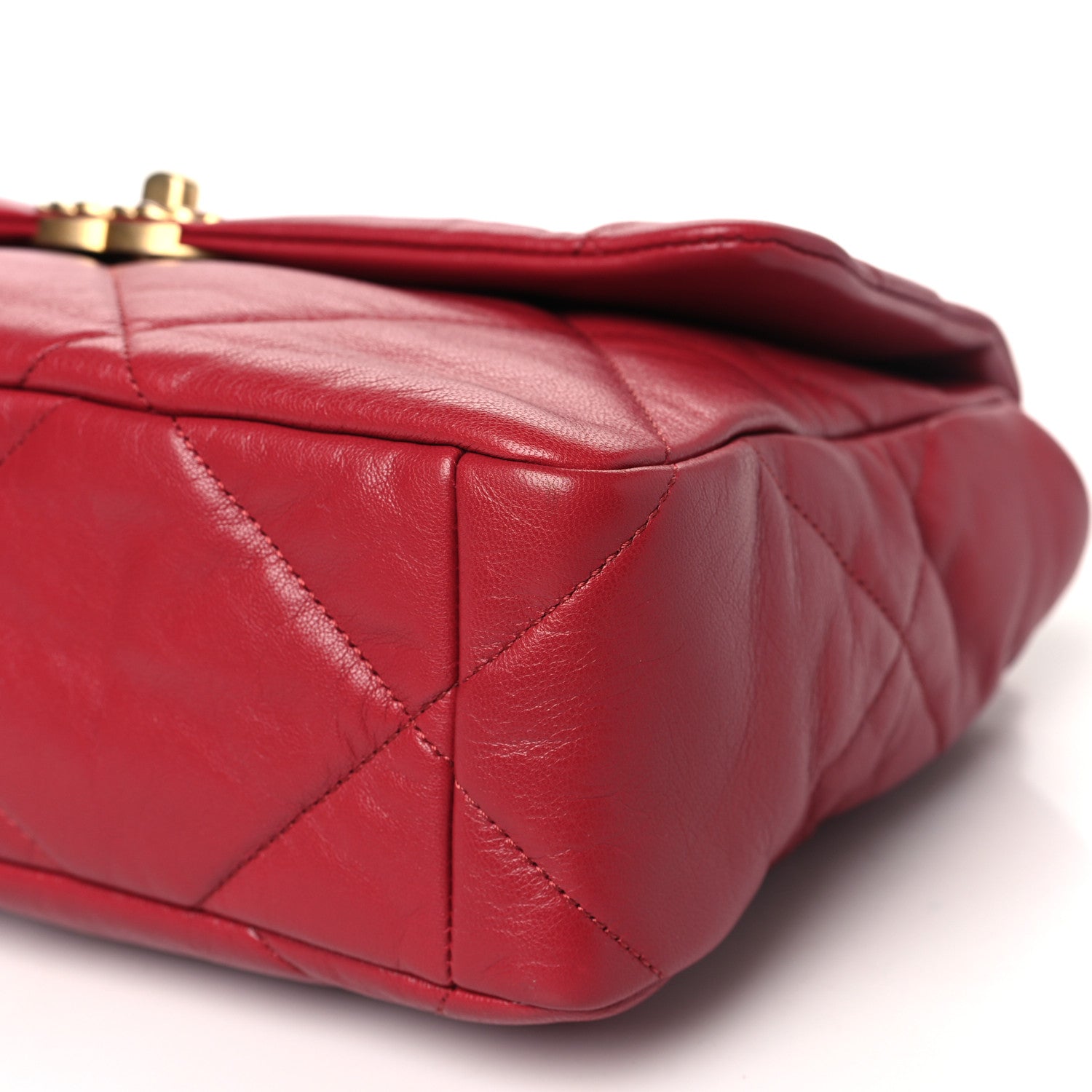 Chanel Goatskin Quilted Large Chanel 19 Flap Red 10 of 10
