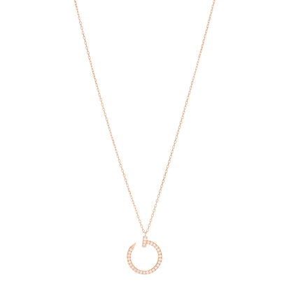 Cartier 18K Pink Gold Diamond Juste Un Clou Paved Pendant Necklace 1 of 6