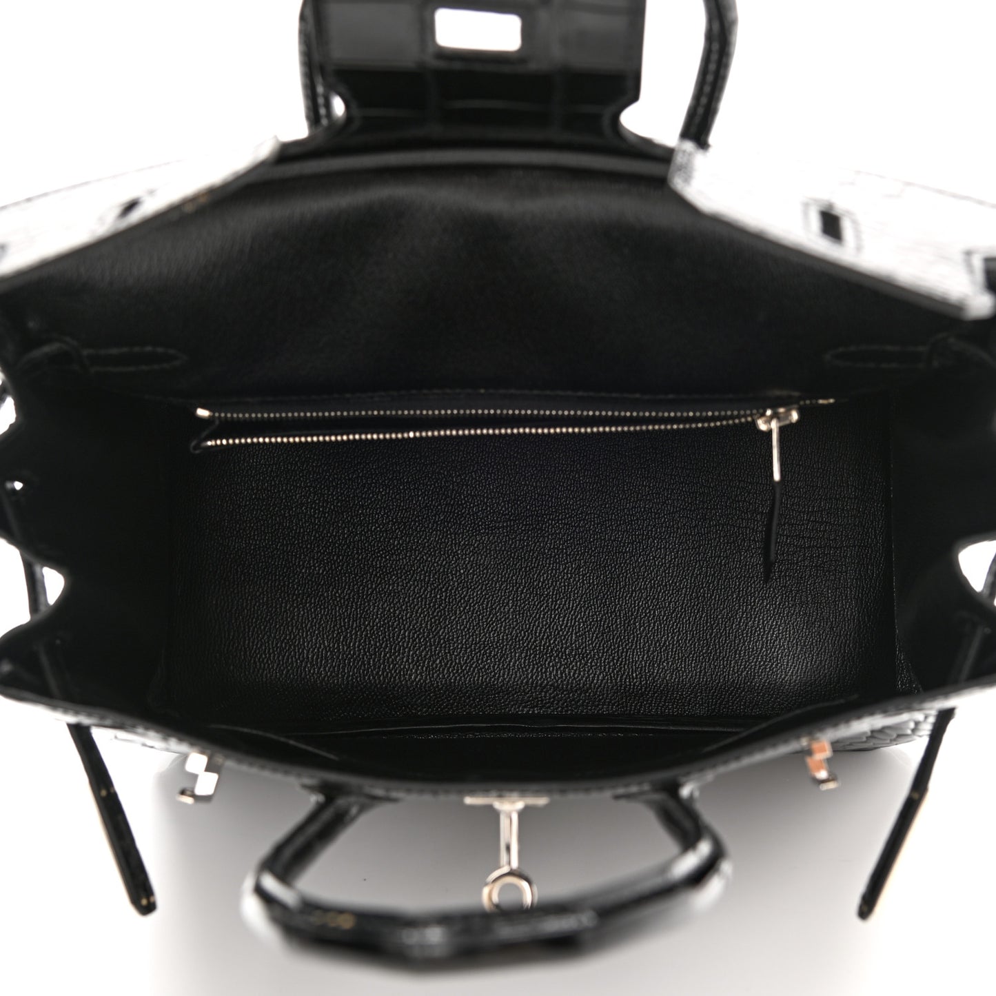 Shiny Niloticus Crocodile Birkin 25 Black