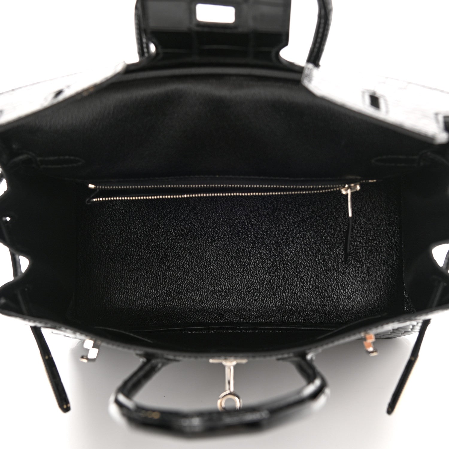 Hermes Shiny Niloticus Crocodile Birkin 25 Black 5 of 14