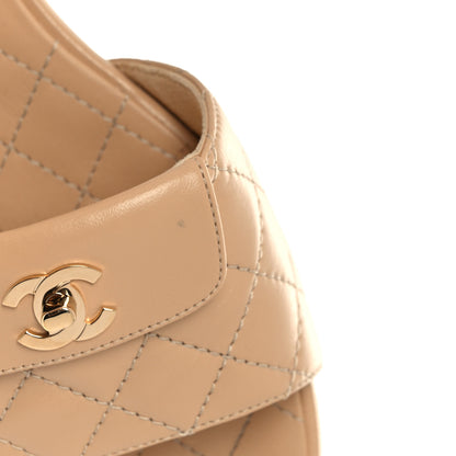 Chanel Lambskin Quilted CC Turnlock Sandals 38.5 Beige 8 of 11