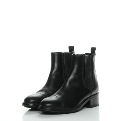 Chanel Calfskin Elastic Ankle Boots 37 Black 3 of 8