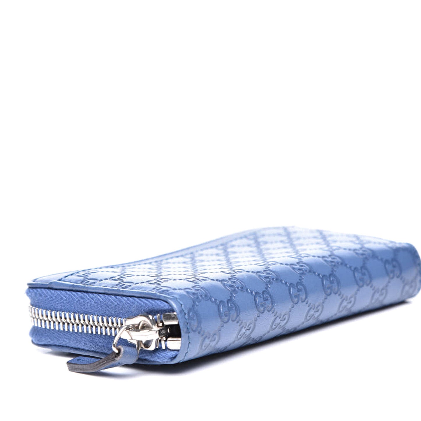 Microguccissima Zip Around Key Ring Coin Purse Mineral Blue