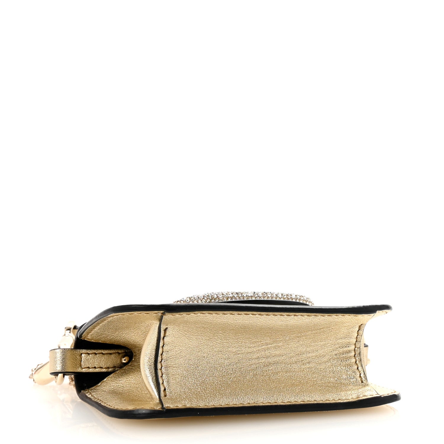 Valentino Garavani Metallic Calfskin Crystal Vlogo Micro Loco Shoulder Bag Platino 4 of 9