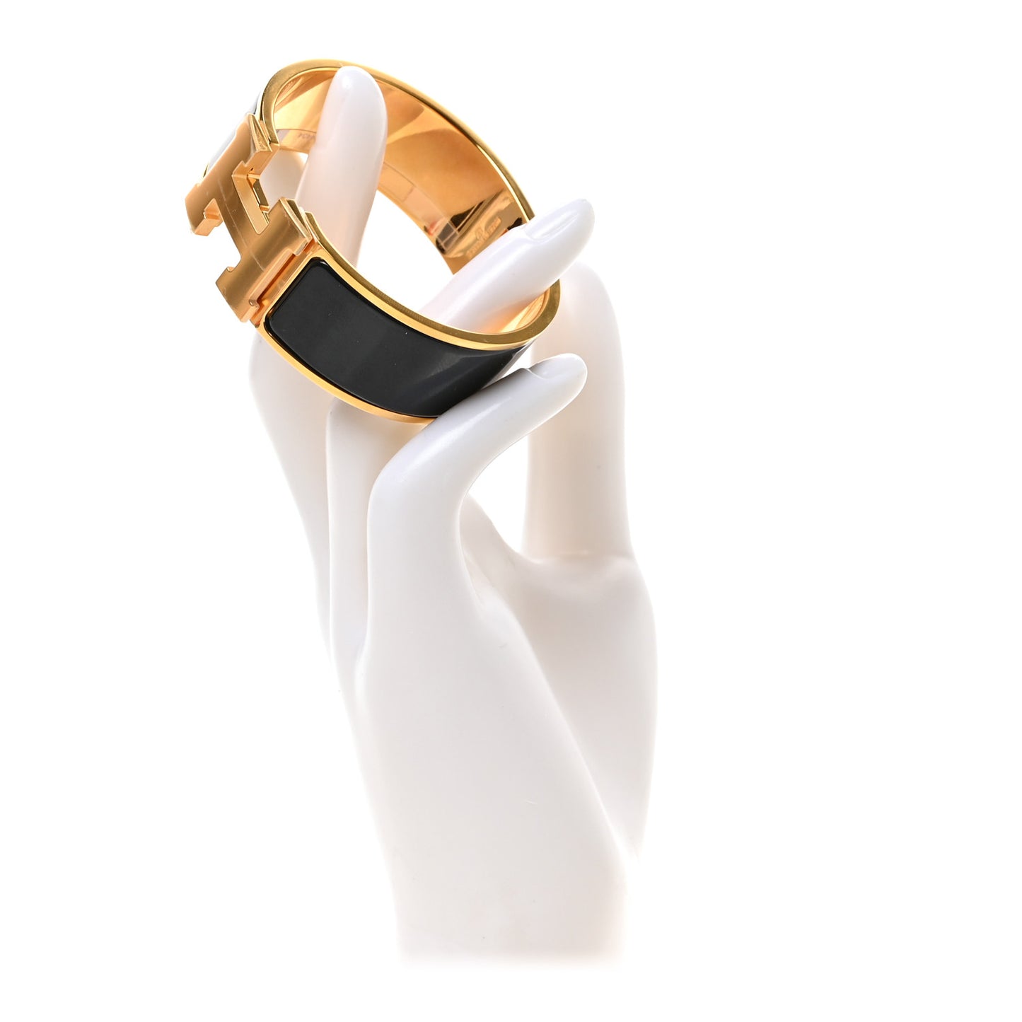 Enamel Wide Clic Clac H Bracelet PM Black
