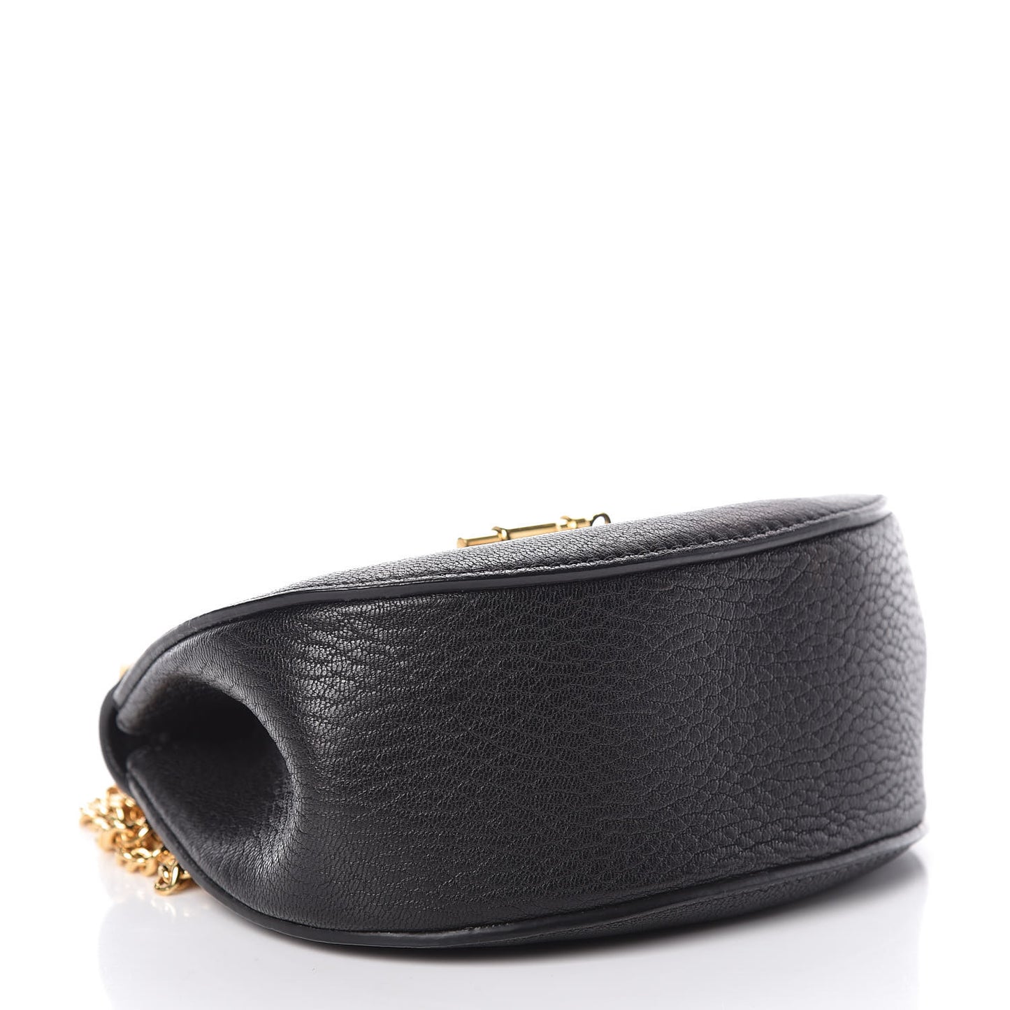 Grained Lambskin Nano Drew Shoulder Bag Black