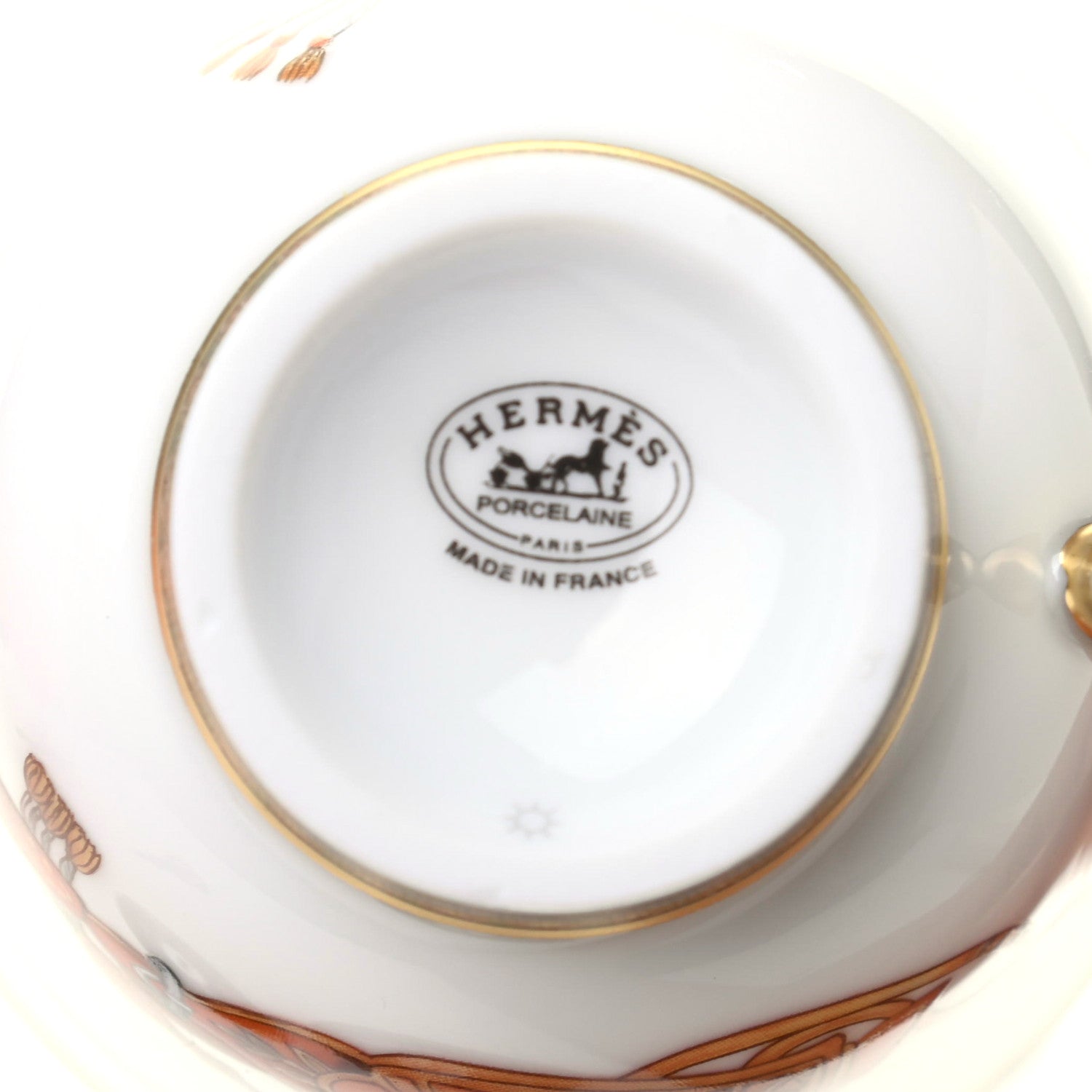 Hermes Porcelain Cheval d'Orient Coffee Cup and Saucer Set of 2 7 of 8