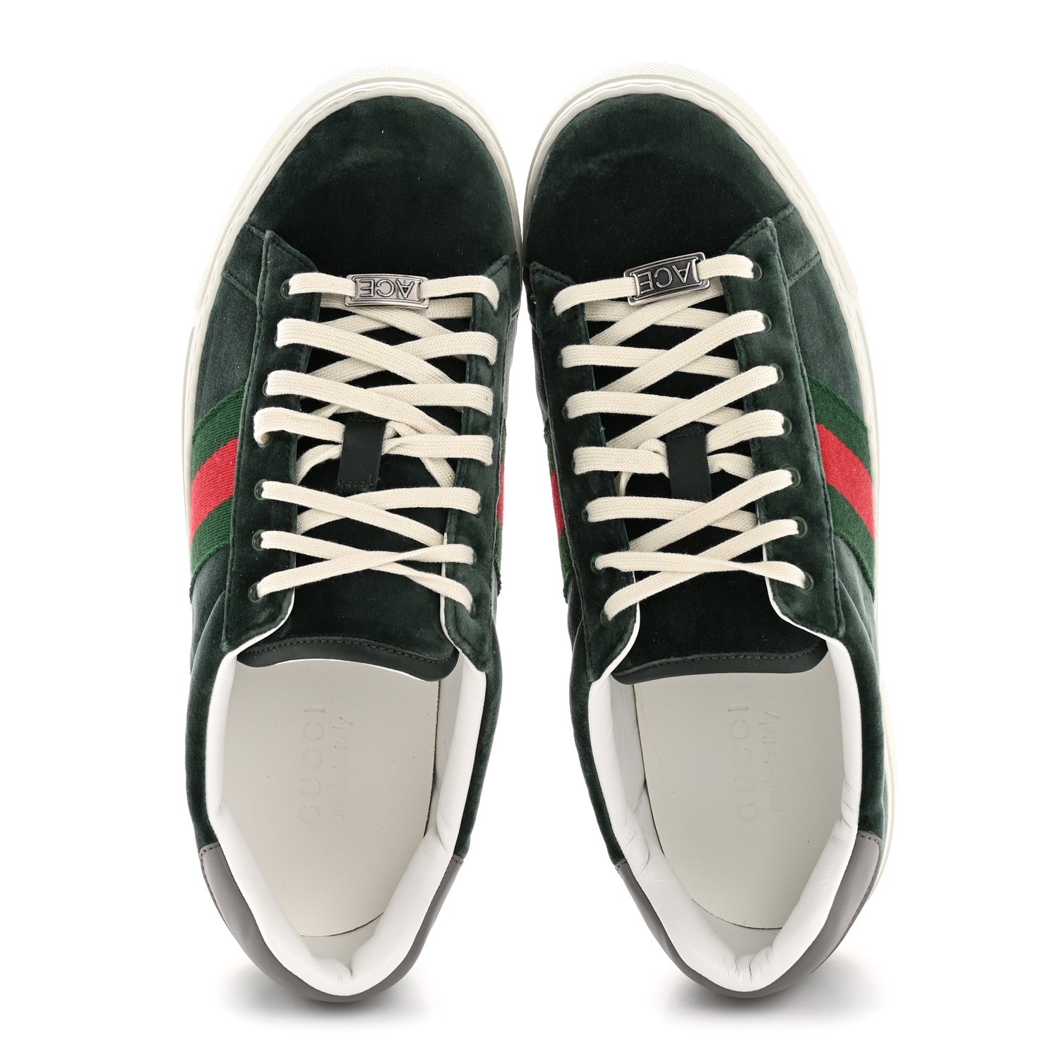 Gucci Velvet Web Mens Ace Sneakers 8 Green Red 2 of 10