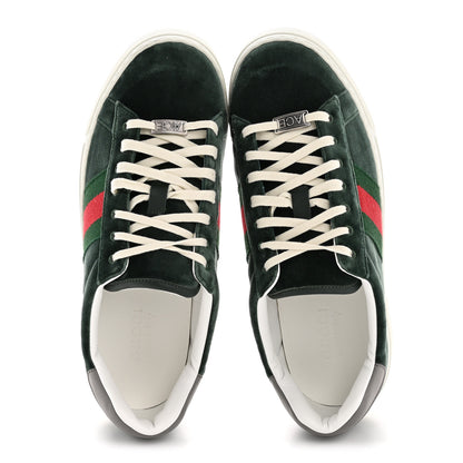 Gucci Velvet Web Mens Ace Sneakers 8 Green Red 2 of 10