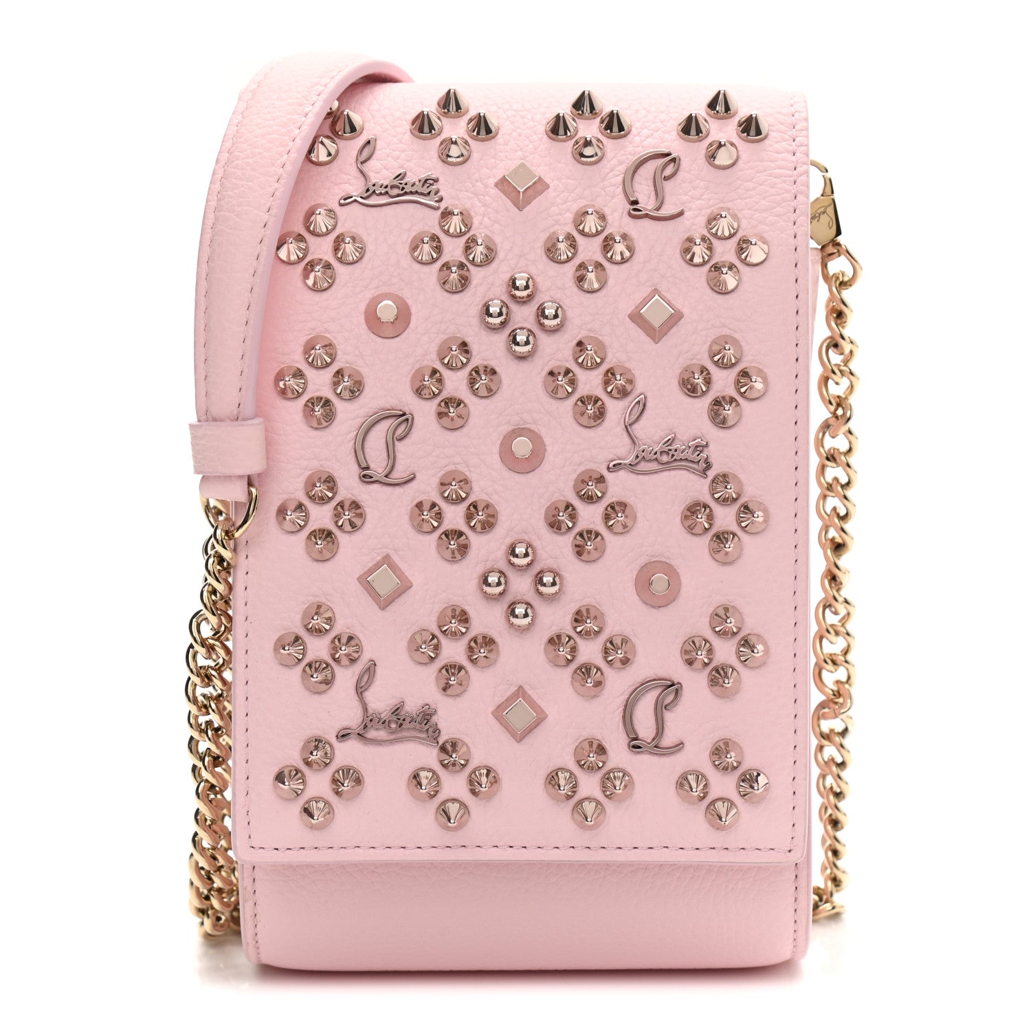 Christian Louboutin Calfskin Spikes Loubinthesky Paloma Crossbody Phone Case Doll 1 of 11