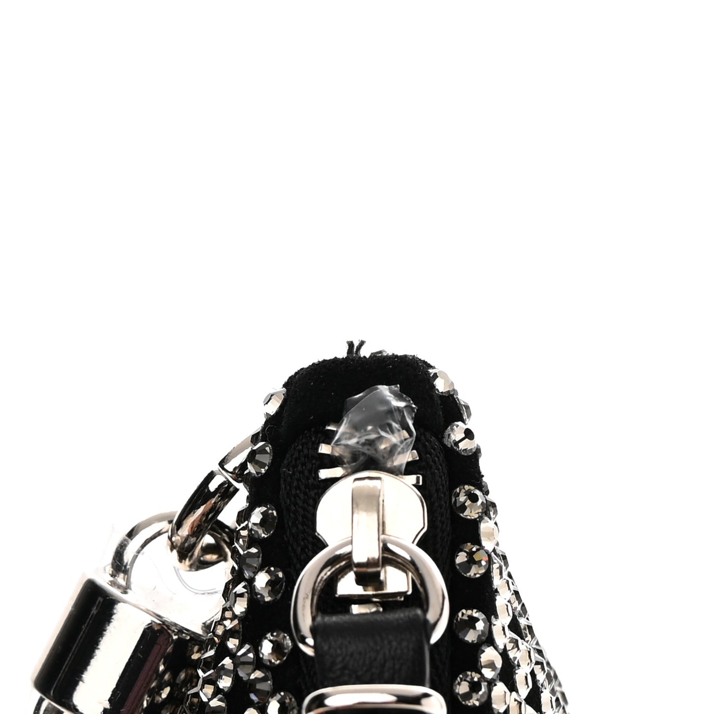 Suede Crystal Callie Tassel Shoulder Bag Silver