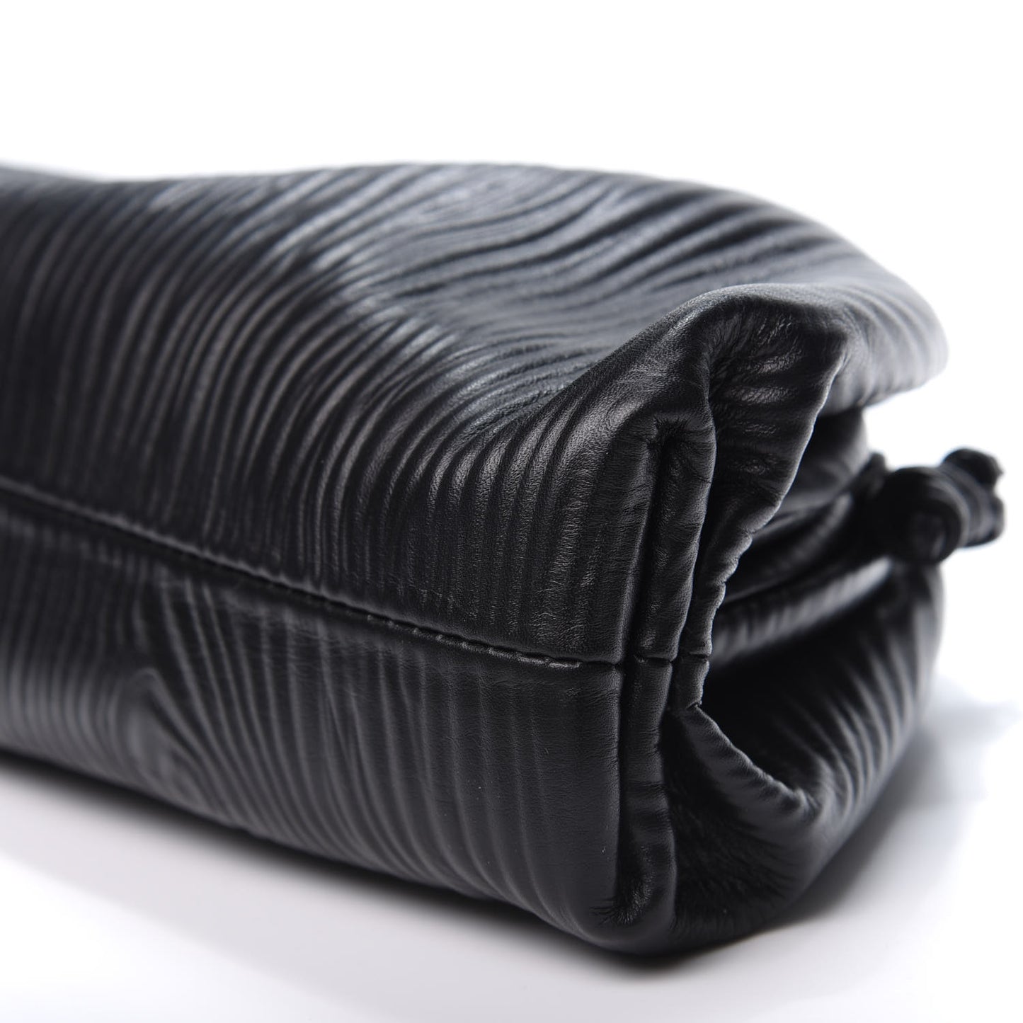 Bark Calfskin Embossed The Mini Pouch Clutch Black