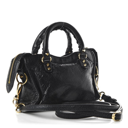 Balenciaga Agneau Classic Gold Hardware Nano City Black 3 of 11