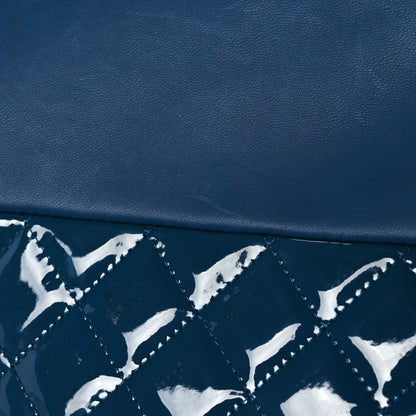 Chanel Calfskin Patent Quilted Medium Cosmetic Case Navy Blue 11 of 13