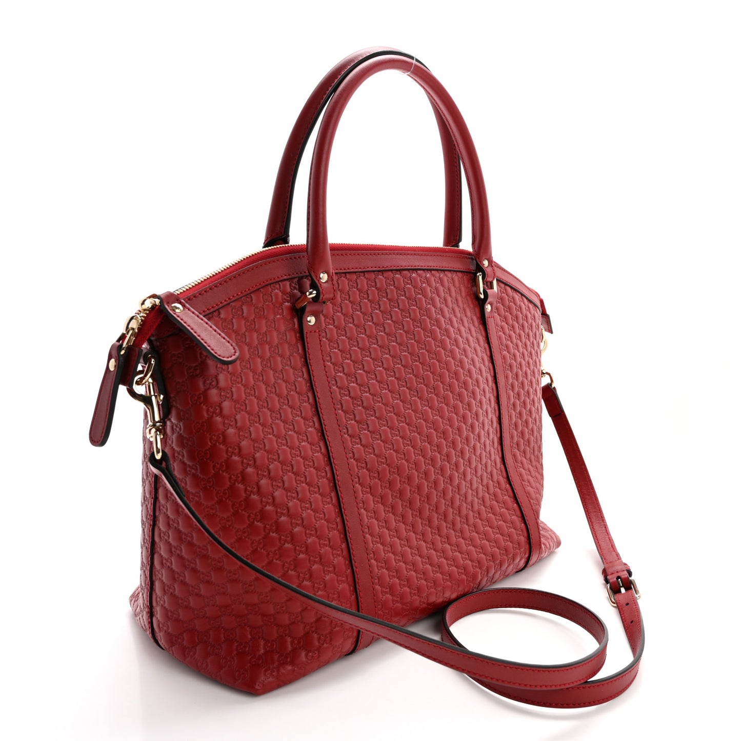 Soft Microguccissima Dome Satchel Red