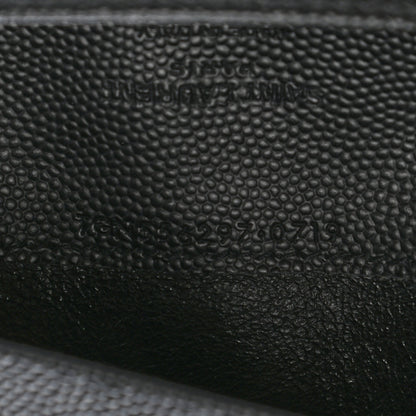 Saint Laurent Grain De Poudre Foldover Logo Wallet Black 7 of 9