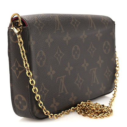 Louis Vuitton Monogram Pochette Felicie Chain Wallet Fuchsia 4 of 11