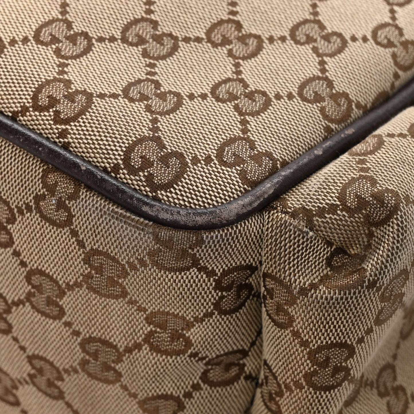 Monogram Natural Pigskin Large Diaper Bag Beige Ebony Cocoa Dark Chocolate