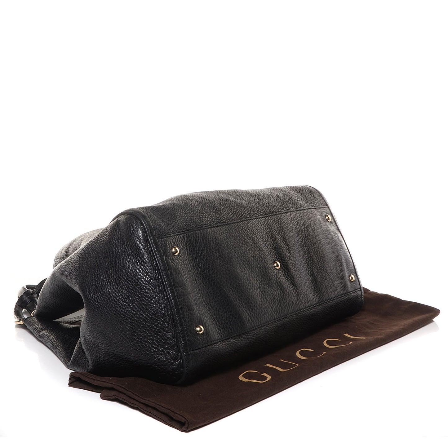 Pebbled Calfskin Large Soho Shoulder Bag Black