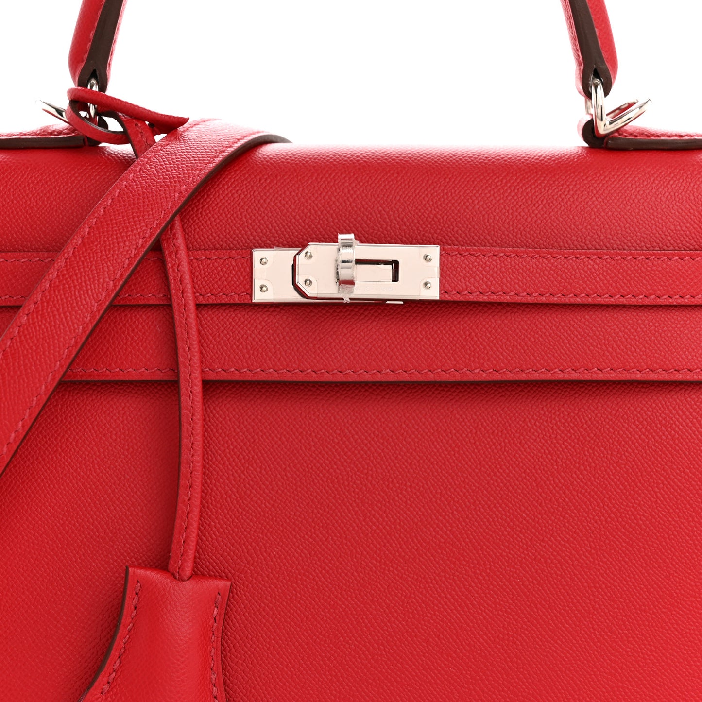 Madame Calfskin Verso Kelly Sellier 25 Rouge Piment Rose Shocking