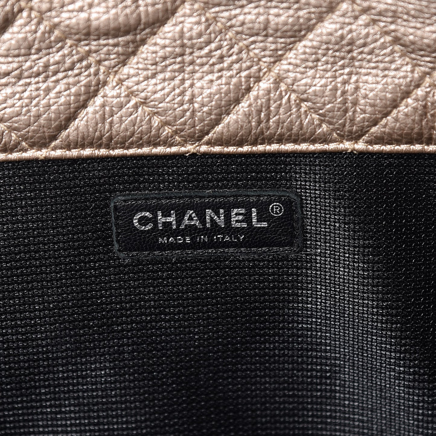 Metallic Calfskin Quilted XXL Travel Flap Bag Gold