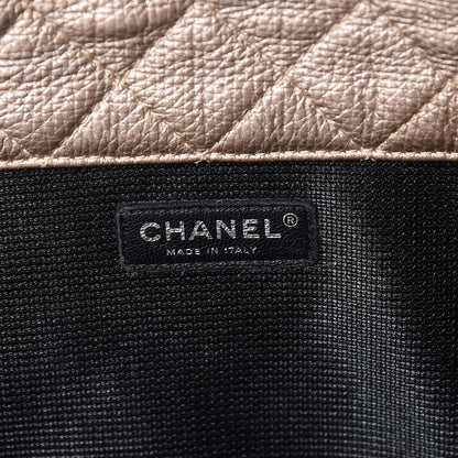 Chanel Metallic Calfskin Quilted XXL Travel Flap Bag Gold 6 of 9