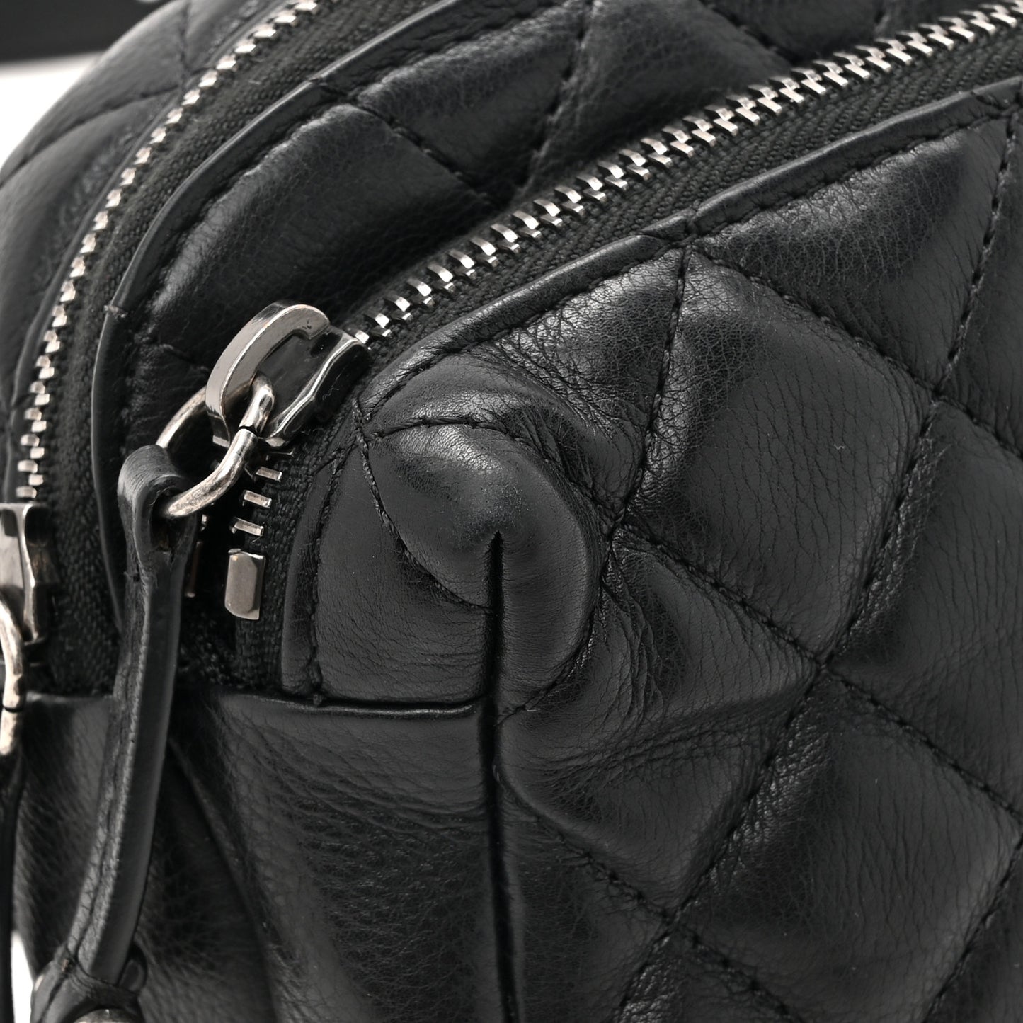 Calfskin Quilted Waist Bag Black