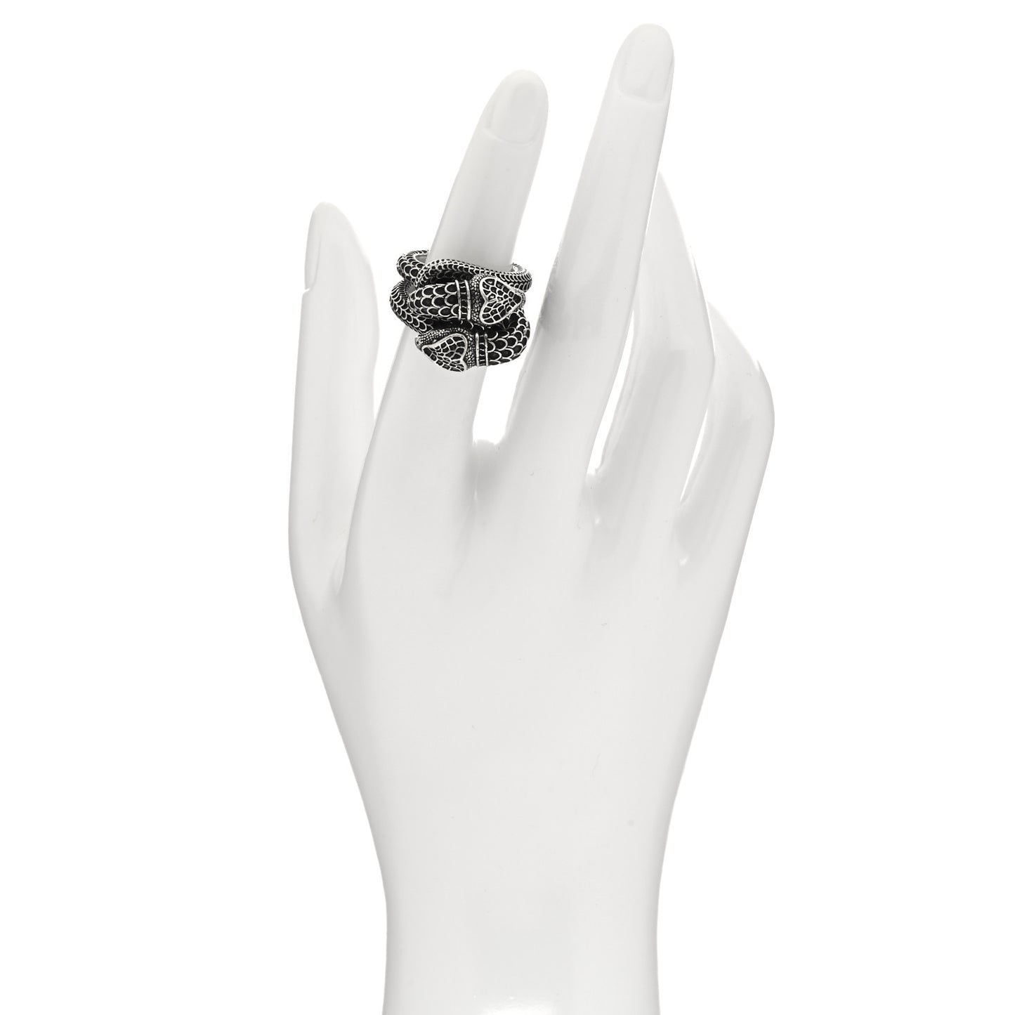 Sterling Silver Gucci Garden Double Snake Ring 50 5.25