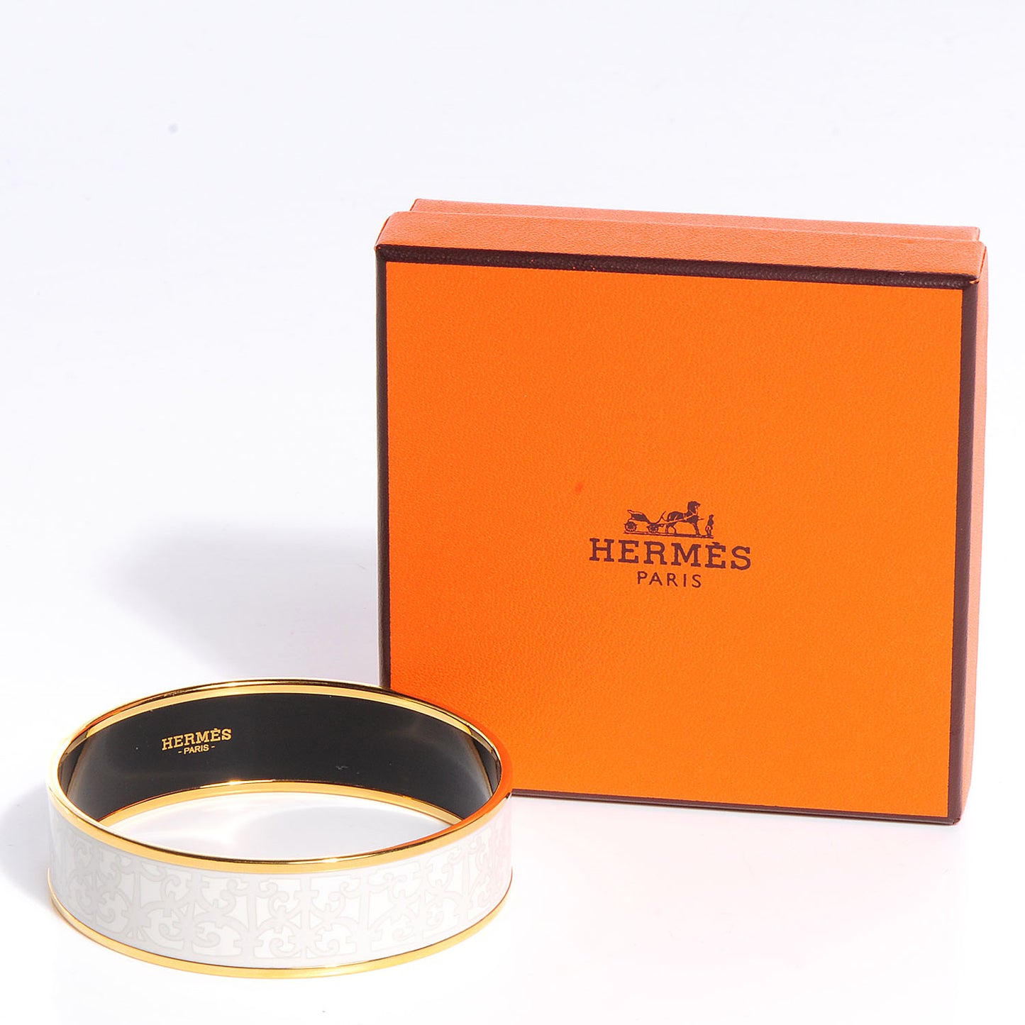 Enamel Printed Wide Balcons du Guadalquivir Bracelet 70 White