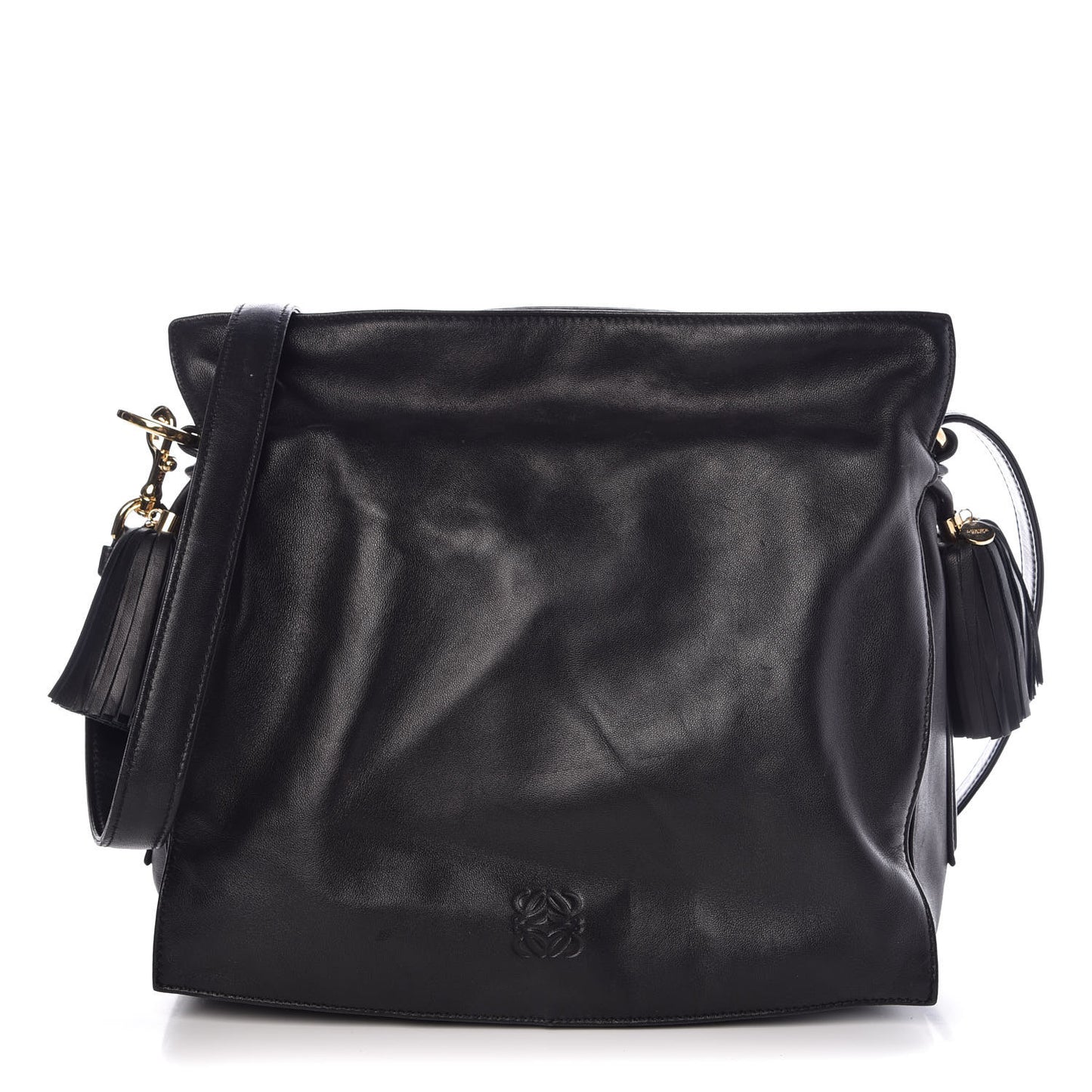 Calfskin Flamenco Shoulder Bag Black
