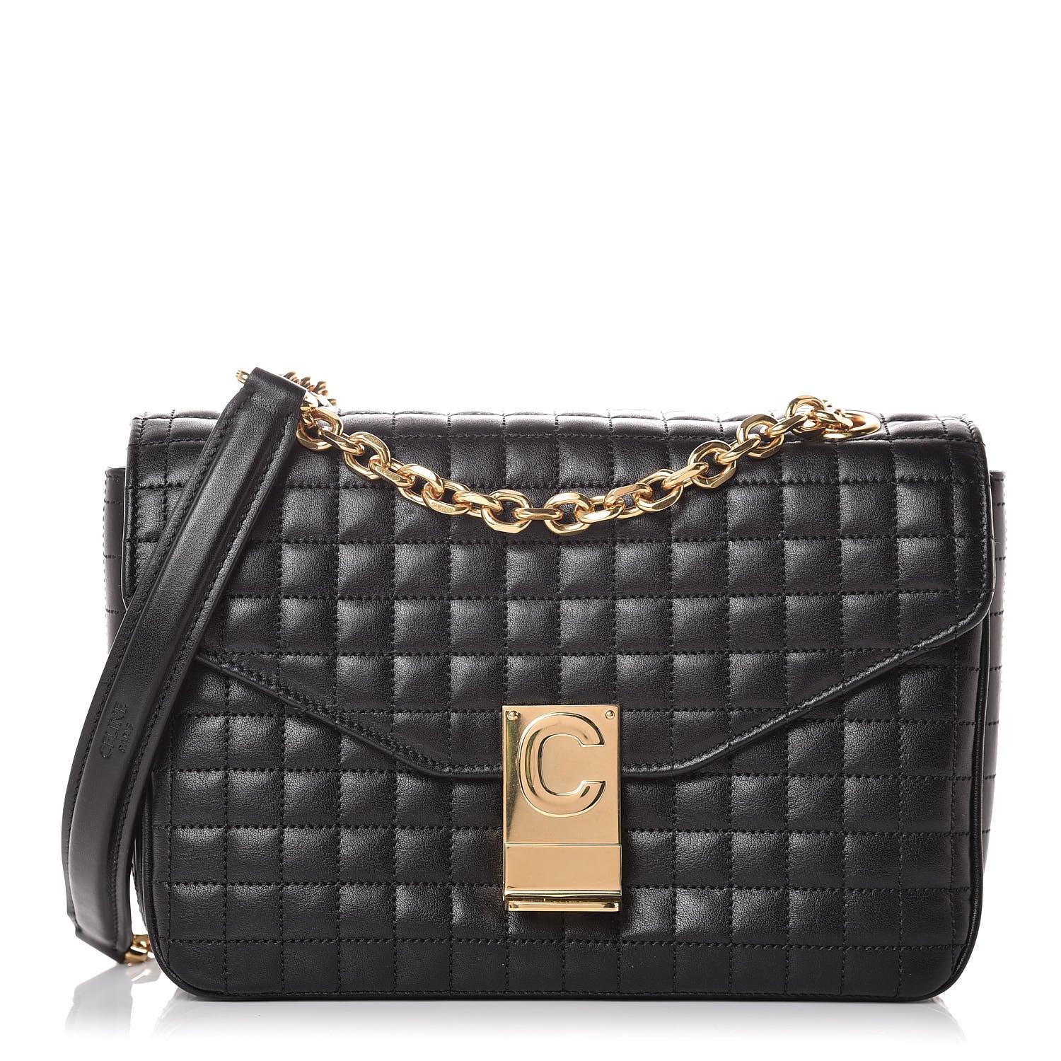 Celine Calfskin Quilted Medium C Bag Black 1 of 9