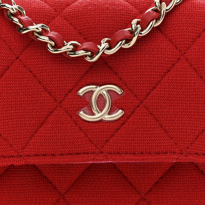 Chanel Jersey Quilted Micro Mini Flap Red 8 of 11