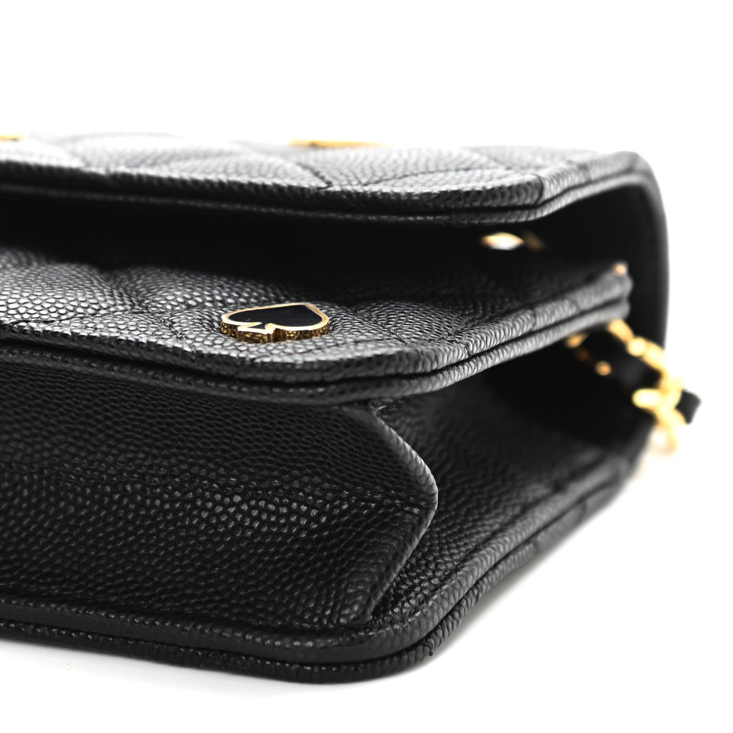 Chanel Caviar Quilted Enamel Coco Casino Flap Phone Holder With Chain Black 9 of 10