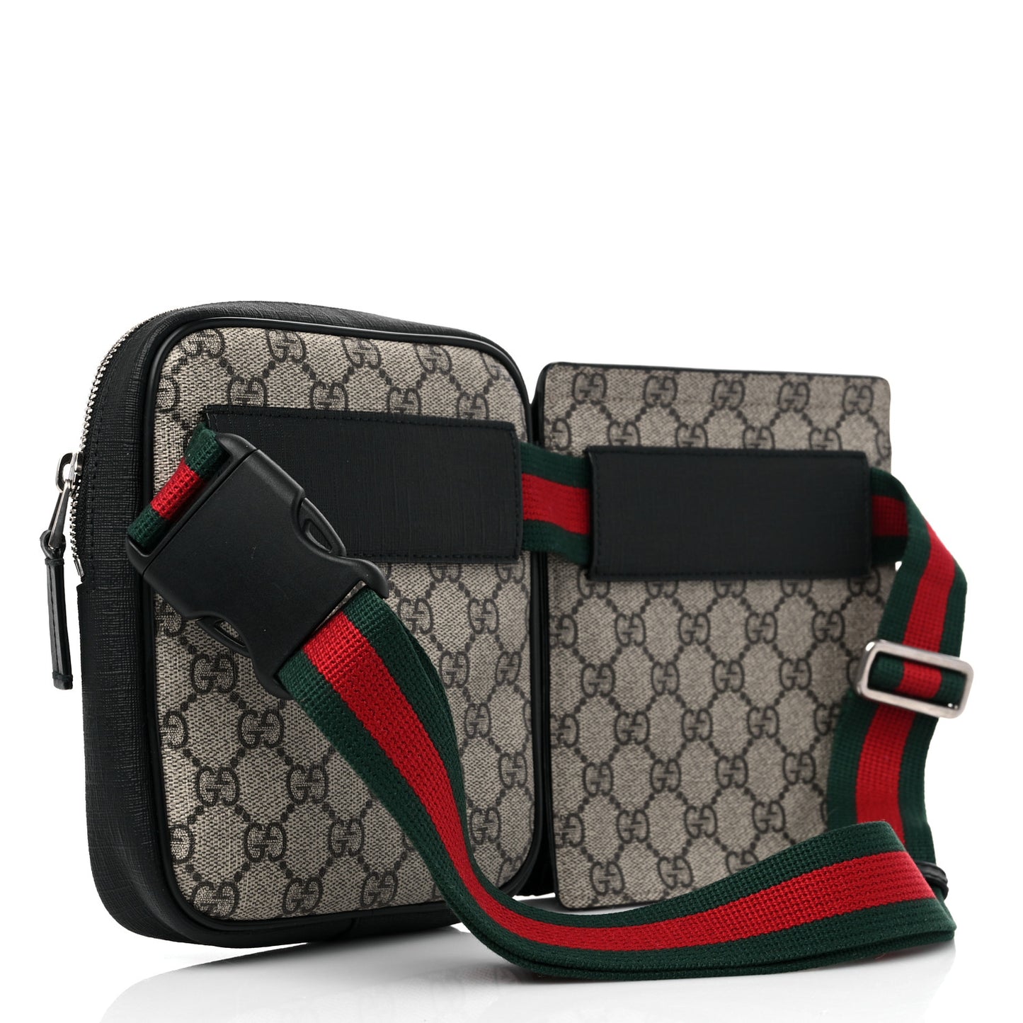 GG Supreme Monogram Web Belt Bag Black